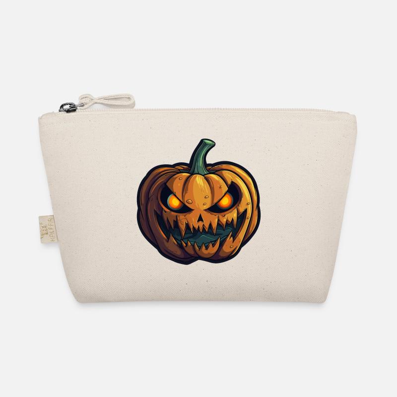 Glowing Eyes Wild Halloween Pumpkin Grimace Organic Pouch