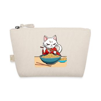 Niedliche asiatische Katze und Ramen Nudeln - Bio-Täschchen - Natur - Vorne