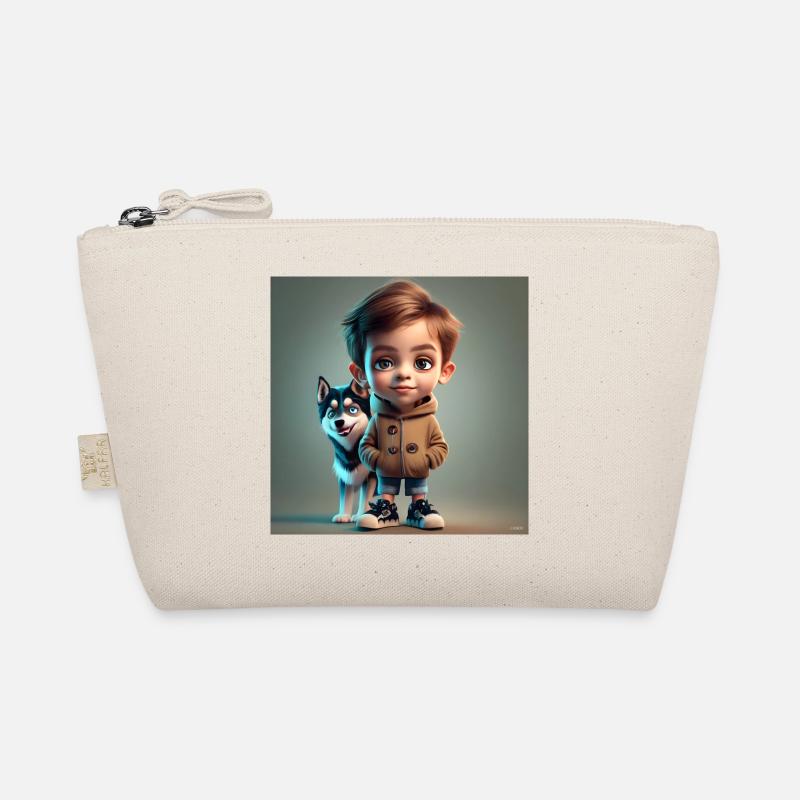 Junge mit Hund Bio-Täschchen