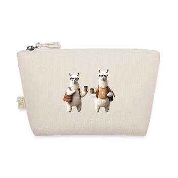 Lama Pärchen Cool Geschenk Gift Familie Kaffee - Bio-Täschchen - Natur - Vorne