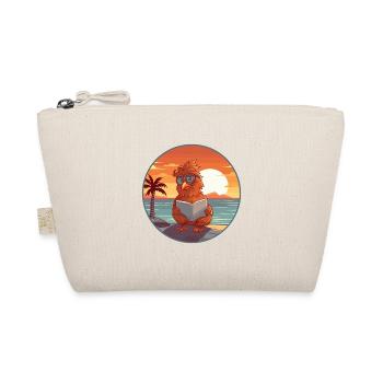 Rooster Cute Funny Cartoon Kawaii Book Beach - Organic Pouch - nature - Front