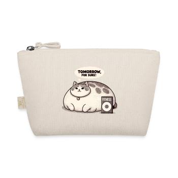 Fitnessmuffel Katze - Bio-Täschchen - Natur - Vorne