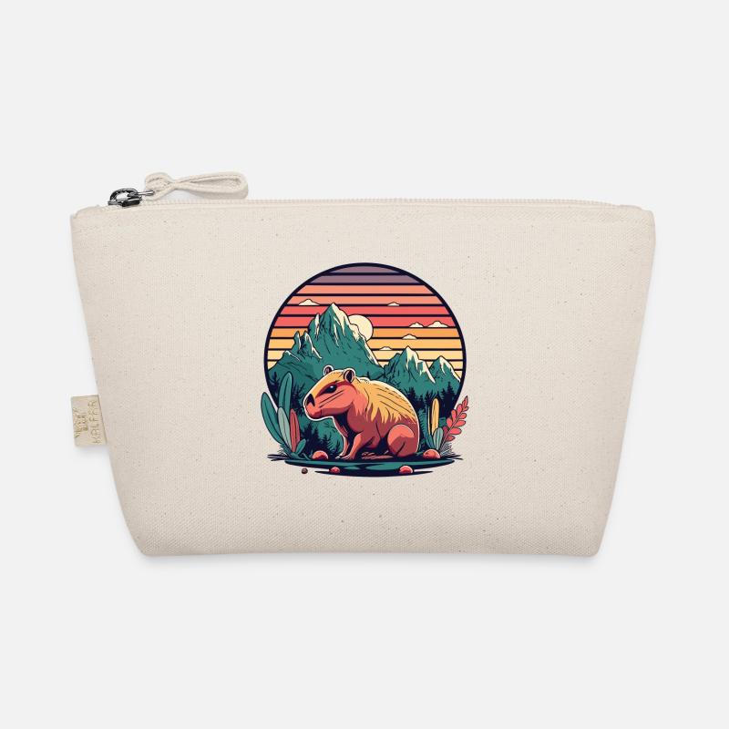 Capybara avec Retro Sunset Trousse biologique