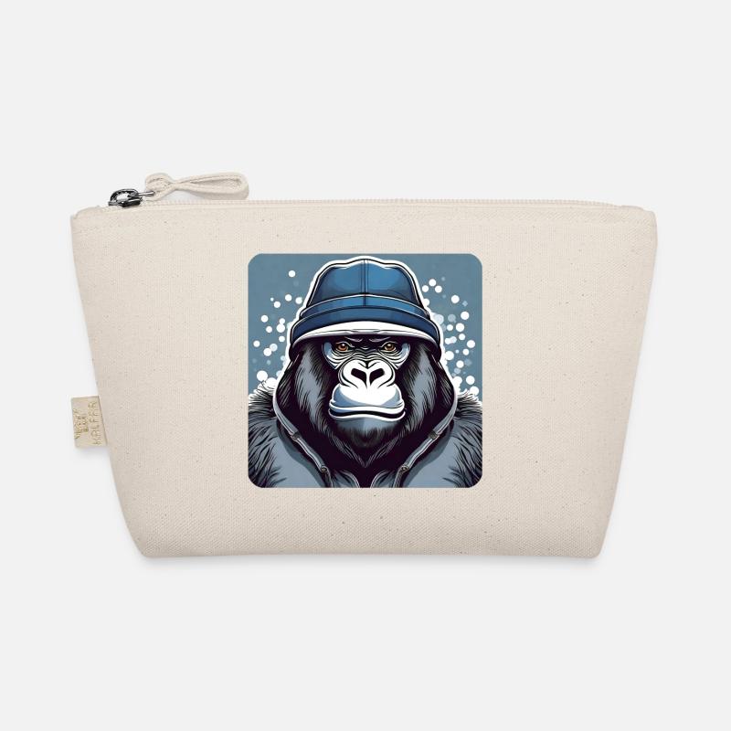 Cool gorilla with winter hat Organic Pouch
