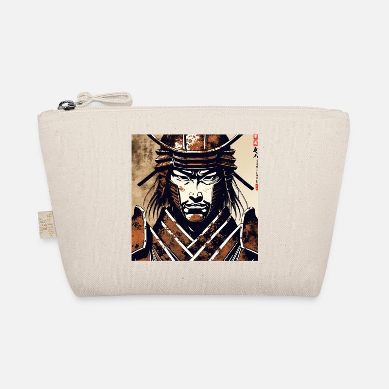 Samurai Krieger Porträt - Bio-Täschchen - Natur