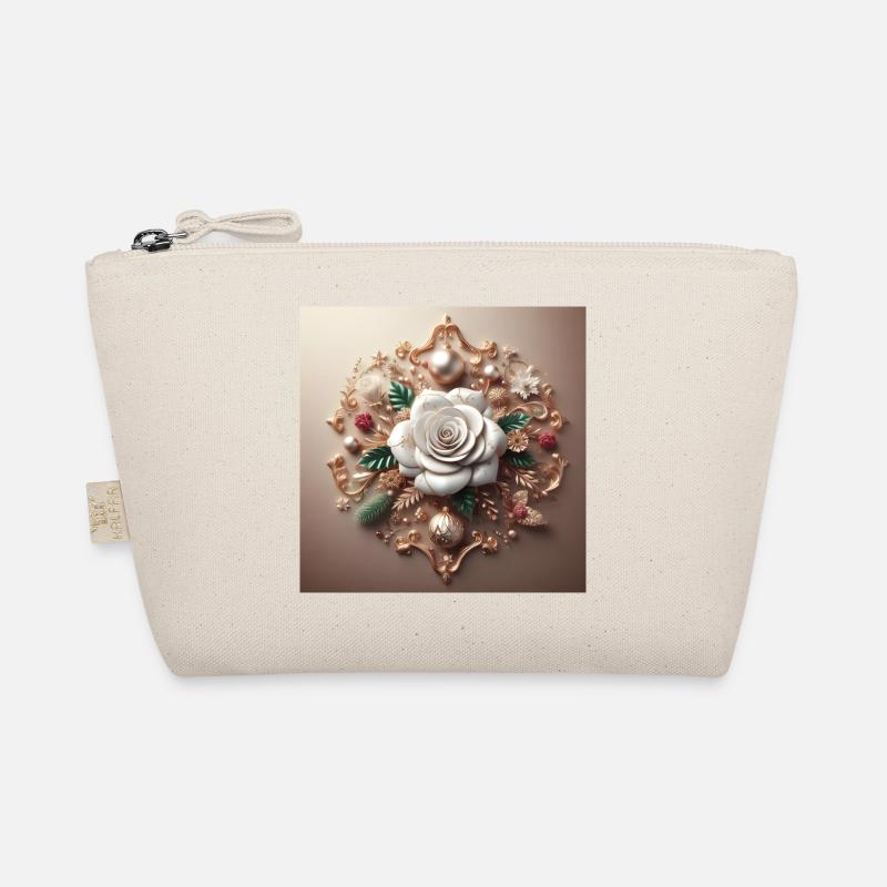 White flower Organic Pouch