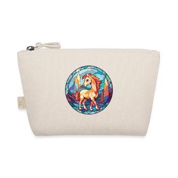Pony Baby Horse Colorful Watercolor Animal Cartoon - Organic Pouch - nature - Front
