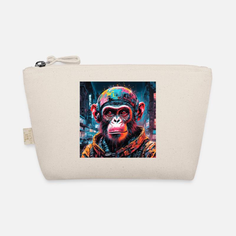 Cyberpunk-Affe - Bio-Täschchen - Natur