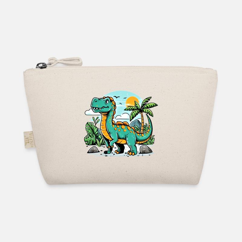 Dessin animé dinosaure avec coucher de soleil dans la jungle Trousse biologique