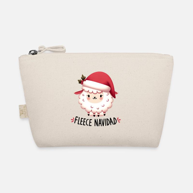 Fleece Navidad Schaf - Bio-Täschchen - Natur
