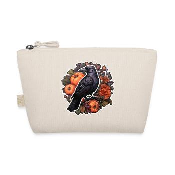 Krähe Halloween Herbst Kürbis Rosen - Bio-Täschchen - Natur - Vorne