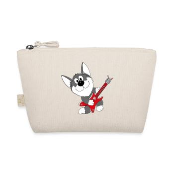 GITARRE - MUSIK - HUND - SCHLITTENHUND - HUSKY - Bio-Täschchen - Natur - Vorne