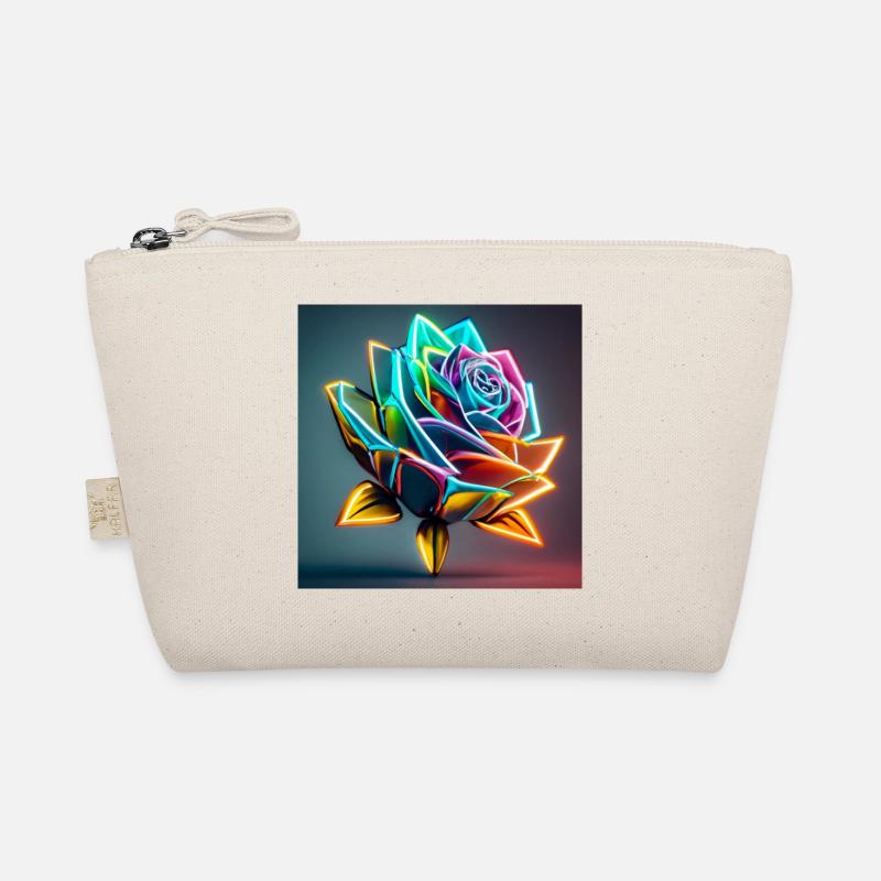 Bunte Rose - Bio-Täschchen - Natur