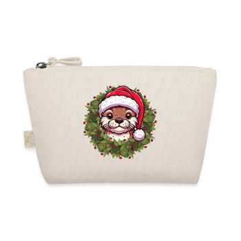 Christmas Otter Design for Festive Moments - Organic Pouch - nature - Front