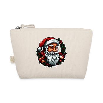 Sticker Weihnachtsmannkopf - Bio-Täschchen - Natur - Vorne