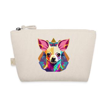 Farbenfrohe Chihuahua Illustration - Bio-Täschchen - Natur - Vorne