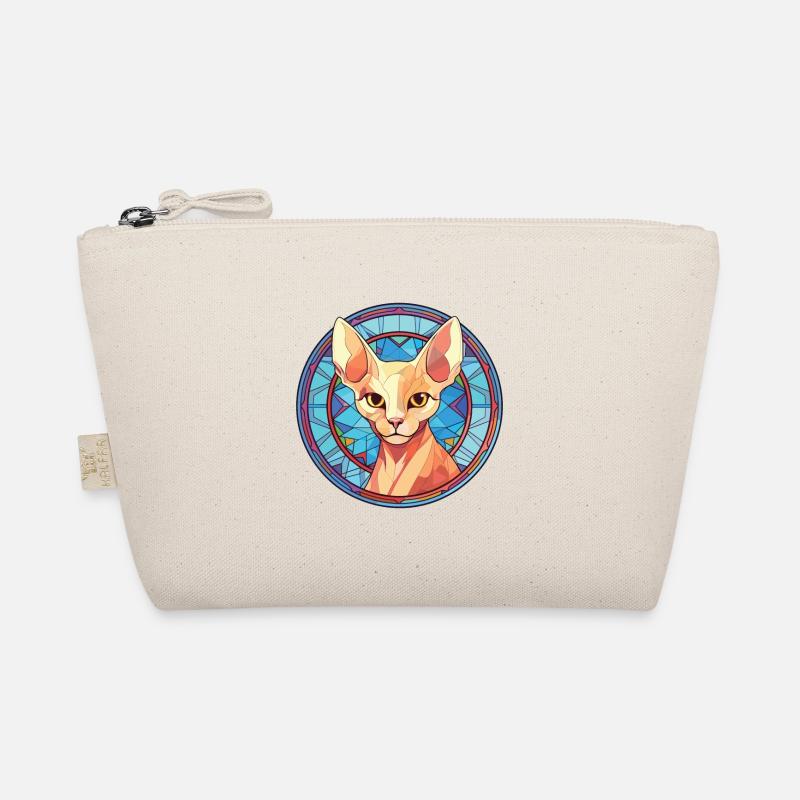 Sphynx Katze Rasse bunte Aquarell Illustration Bio-Täschchen