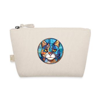 Schottische gerade Katze bunte Aquarell-Karikatur - Bio-Täschchen - Natur - Vorne