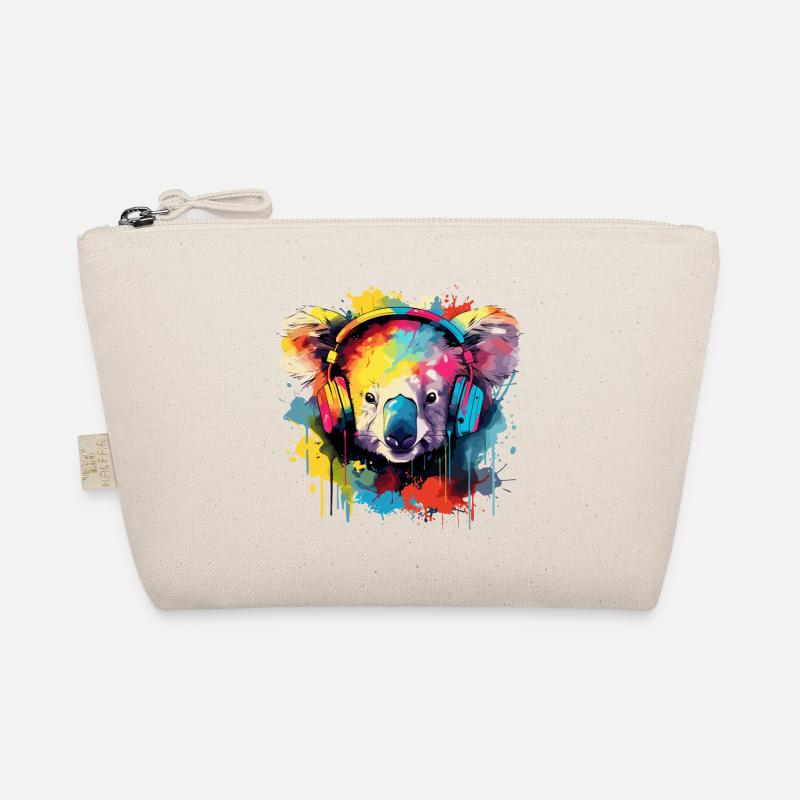 Koala mit Kopfhörer Musik Koala Bär - Bio-Täschchen - Natur