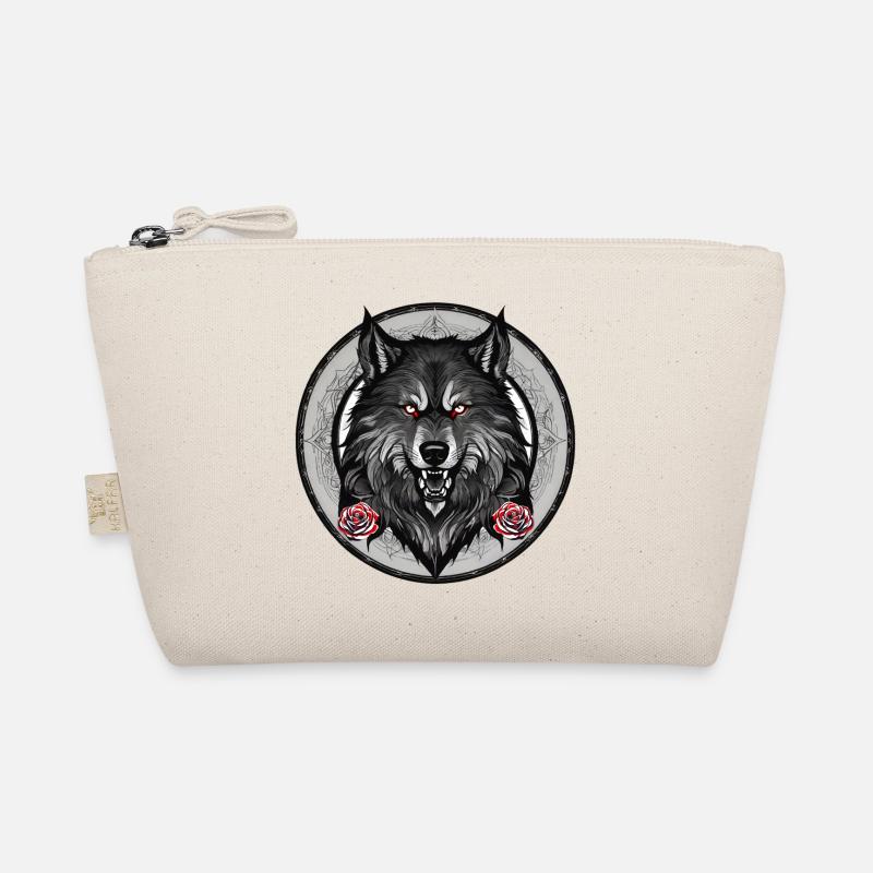 Grim wolf with roses Organic Pouch