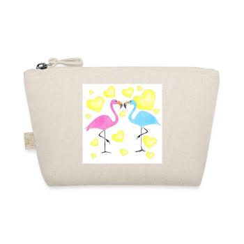 Verliebte Flamingos - Bio-Täschchen - Natur - Vorne