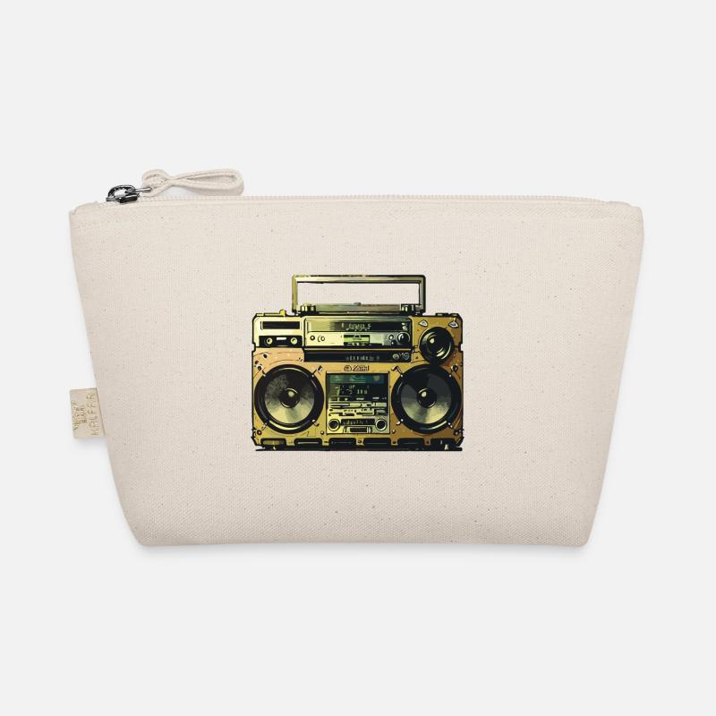 Goldener Ghettoblaster Bio-Täschchen
