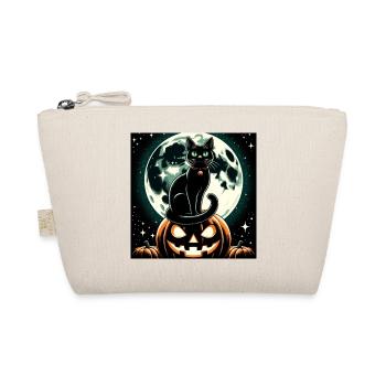 Katze und Halloween - Bio-Täschchen - Natur - Vorne