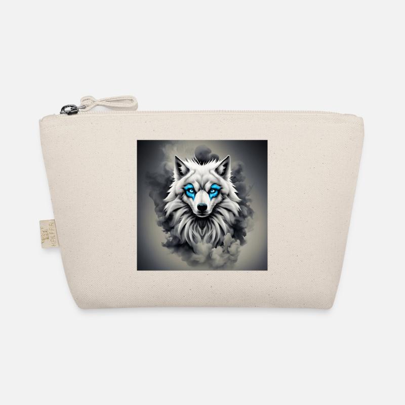 wolf blue eyes Organic Pouch