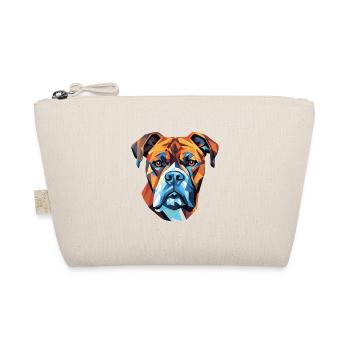Bull Boxer Hund Rasse Aquarell Glas Illustration - Bio-Täschchen - Natur - Vorne