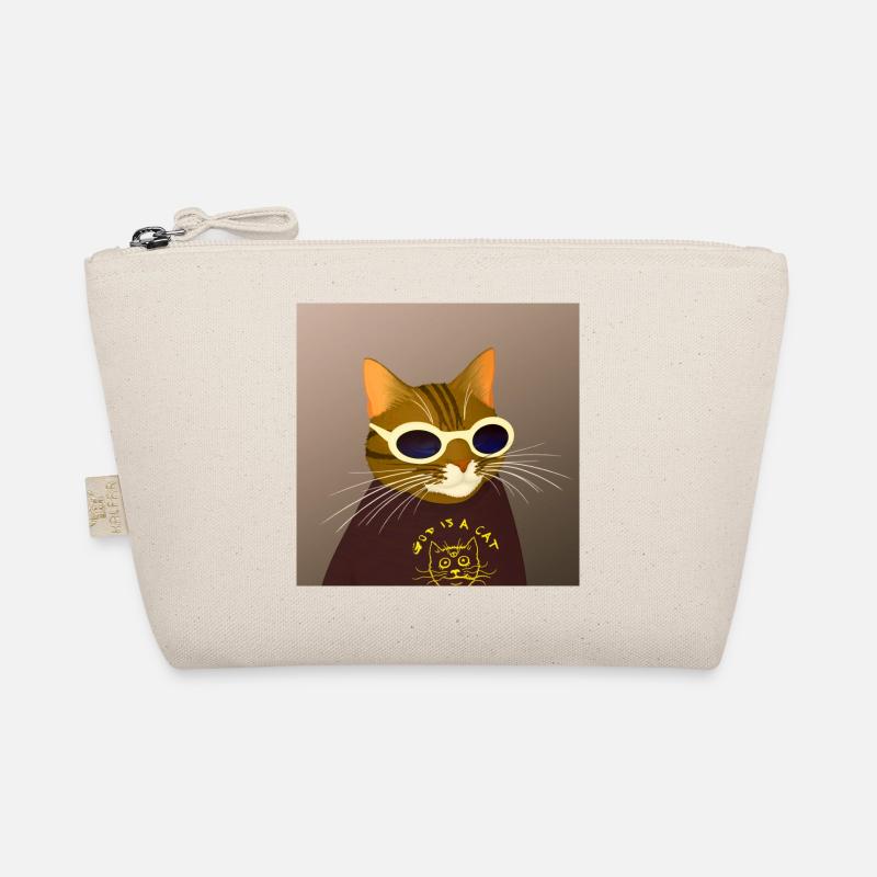 Neko Nibbler - Gott ist eine Katze - Lustige getigerte Kunst Bio-Täschchen