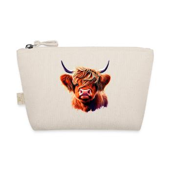 Highland Cattle Rind Illustration - Bio-Täschchen - Natur - Vorne