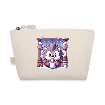 Winter themed hedgehog - Organic Pouch - nature - Front
