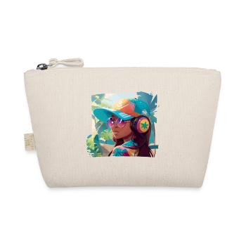 Girl with Headphones - Organic Pouch - nature - Front