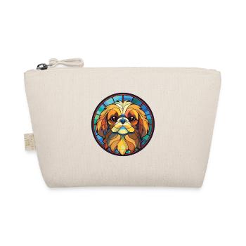 Illustration sur verre aquarelle de race de chien pékinois - Trousse biologique - nature - Devant