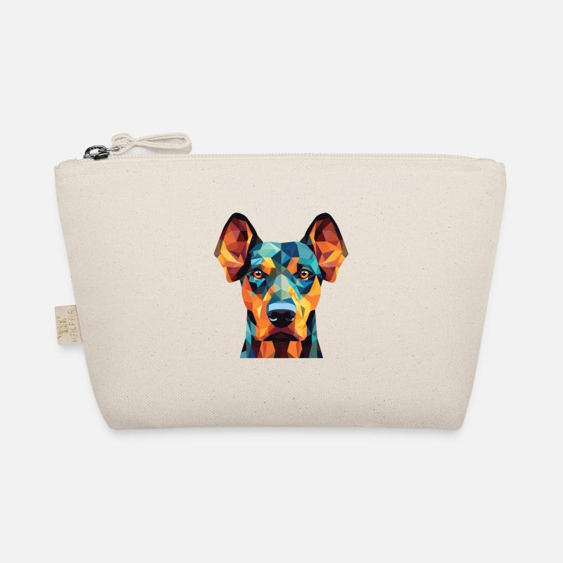 Dobermann Pinscher Hunderasse buntes Aquarell - Bio-Täschchen - Natur