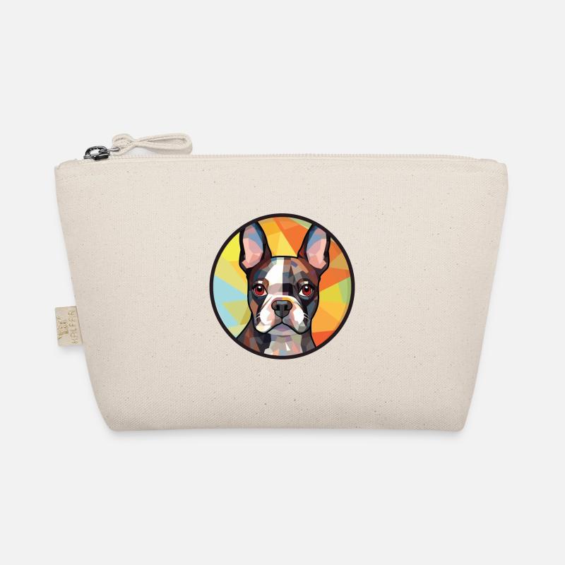 Boston Terrier Hunderasse Aquarell Illustration Bio-Täschchen