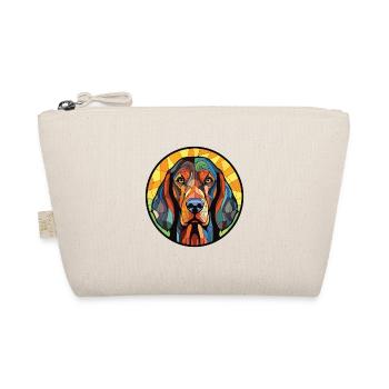 Noir et Tan Coonhound chien race verre aquarelle - Trousse biologique - nature - Devant