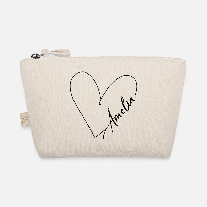 Amelia Name Heart Line Organic Pouch