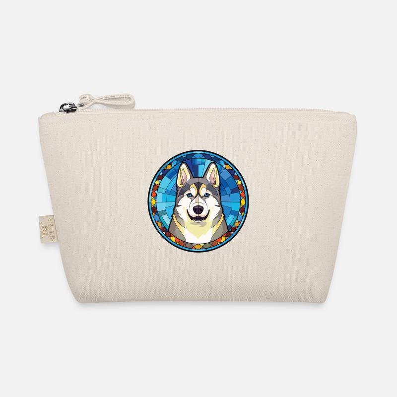 Husky-Hunderasse Bunte Aquarell-Illustration Bio-Täschchen
