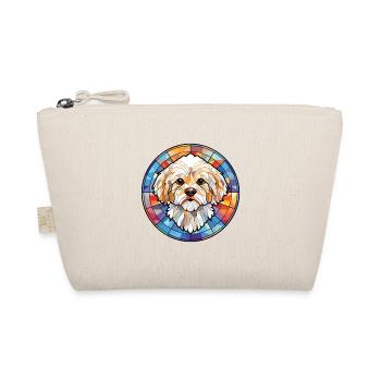 Maltipoo Hunderasse Aquarell Glas Illustration - Bio-Täschchen - Natur - Vorne