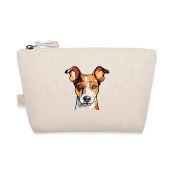 Miniature Fox Terrier Dog Breed Watercolor Glass - Organic Pouch - nature - Front