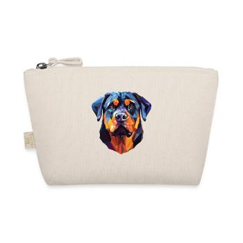 Rottweiler Hunderasse Aquarell Glas Illustration - Bio-Täschchen - Natur - Vorne