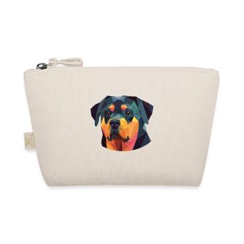 Rottweiler Hunderasse Aquarell Glas Illustration - Bio-Täschchen - Natur - Vorne