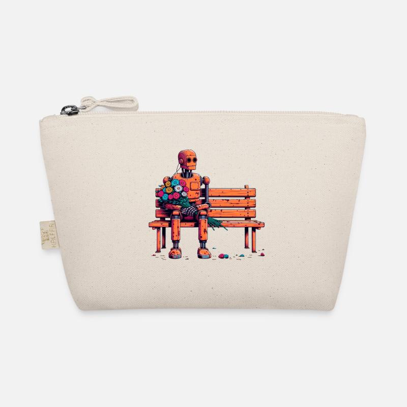 Robot Rusty Flowers Robot Love Romance Organic Pouch