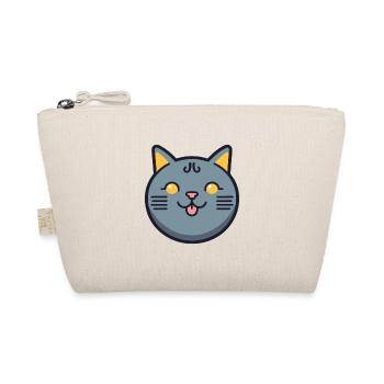 Chartreux Cat Cartoon Watercolor Illustration - Organic Pouch - nature - Front