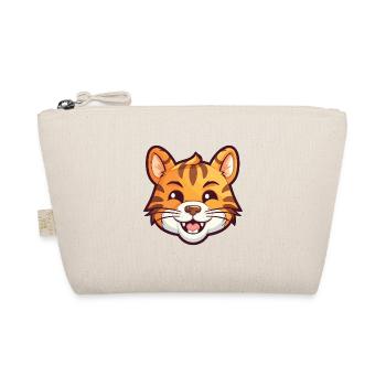 Tiger Cat Colorful Cartoon Watercolor Illustration - Organic Pouch - nature - Front
