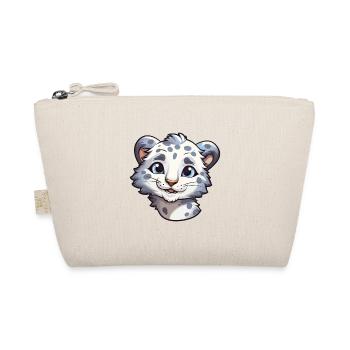 Snow Leopard Baby Cat Cartoon Watercolor Clipart - Organic Pouch - nature - Front