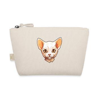 Devon Rex Cat Cartoon Watercolor Illustration - Organic Pouch - nature - Front