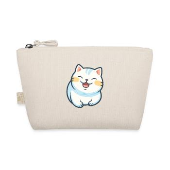 Korean Bobtail Cat Cartoon Watercolor Illustration - Organic Pouch - nature - Front