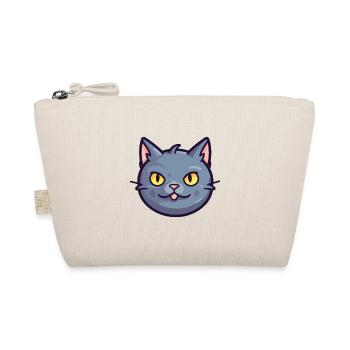 Chartreux Cat Cartoon Watercolor Illustration - Organic Pouch - nature - Front